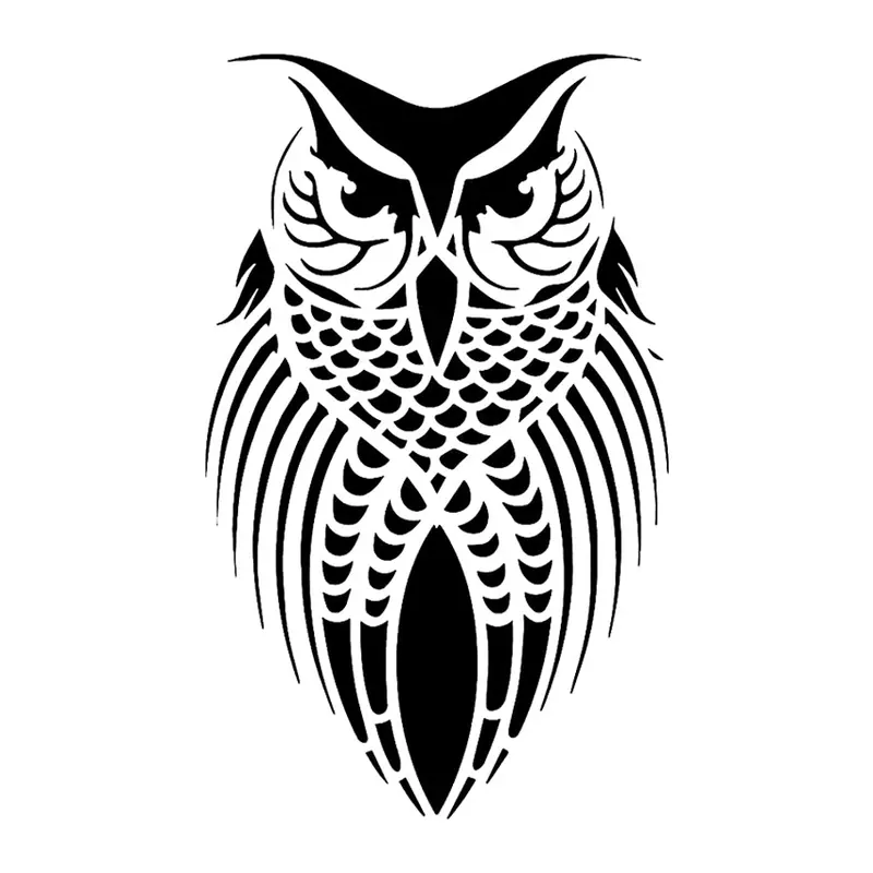 Tatuagem temporária Pássaros — Coruja ornamental detalhada. Inclui coruja