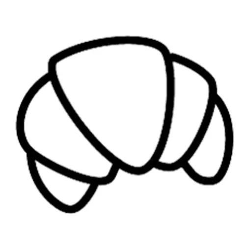 Tatuagem temporária Comida e Bebida — Croissant. Inclui croissant