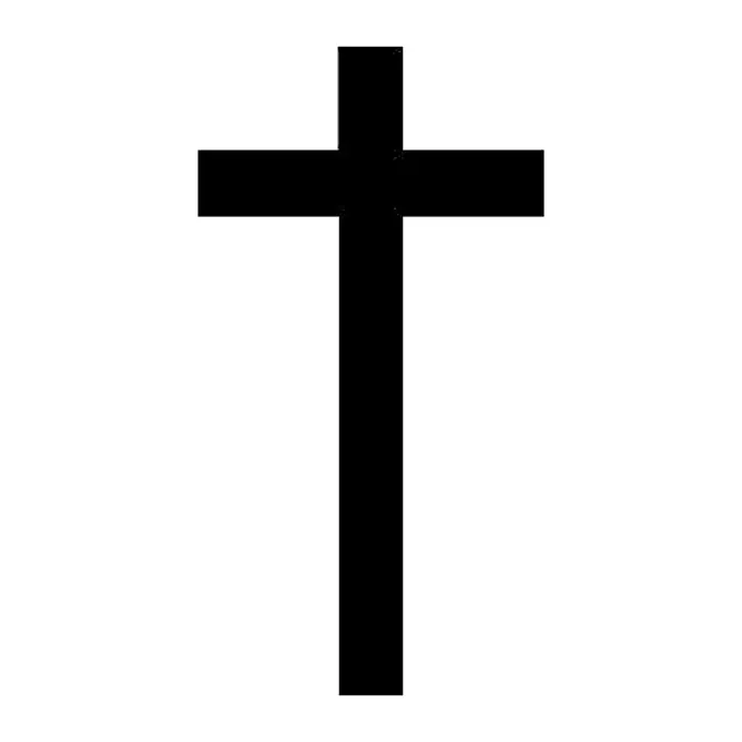 Tatuagem temporária Espiritual e Religioso — Cruz preta fina. Inclui cruz