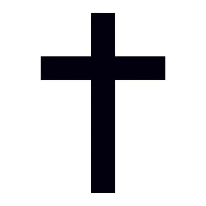 Tatuagem temporária Espiritual e Religioso — Cruz preta — Modelo 2. Inclui cruz