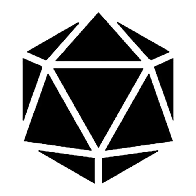 Tatuagem temporária Sorte e Jogos — Dado de vinte lados. Inclui dado