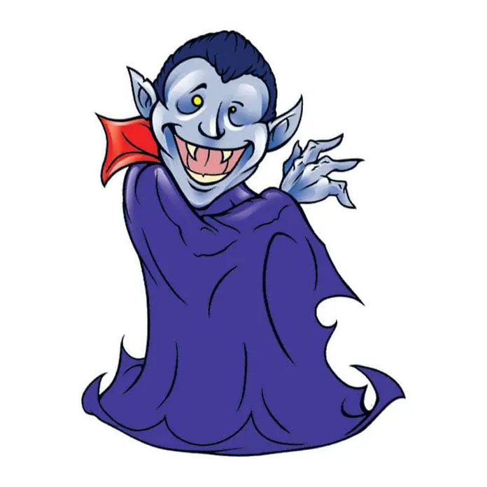 Tatuagem temporária Caveiras e Sombrio — Drácula. Inclui drácula