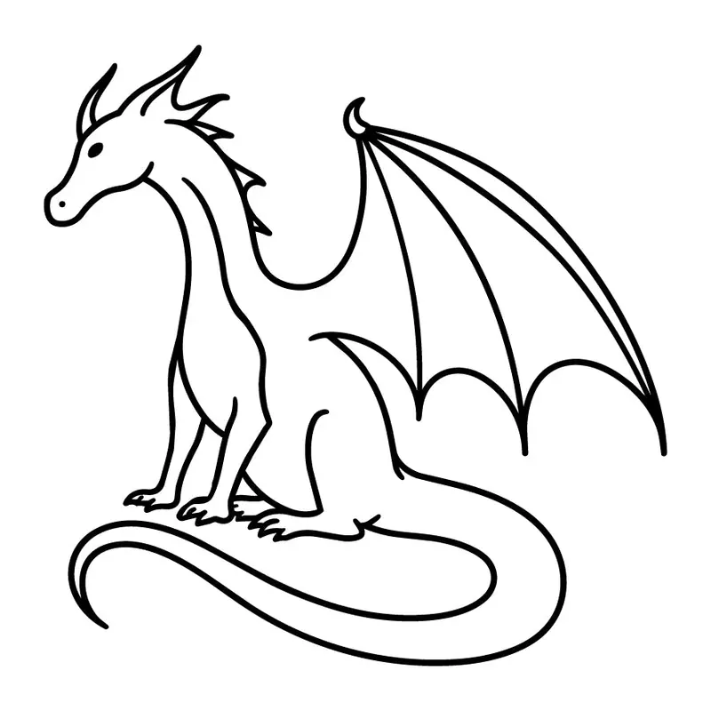 Tatuagem temporária Dragões e Fantasia — Dragão sentado. Inclui dragão