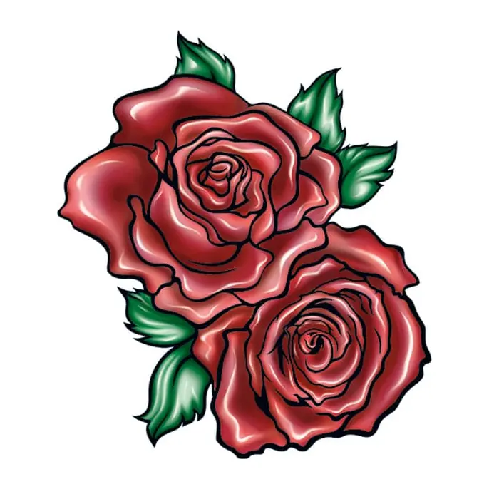 Tatuagem temporária Flores — Duas rosas vermelhas. Inclui rosas