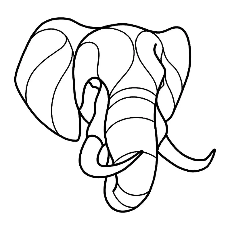 Tatuagem temporária Animais Selvagens — Elefante geométrico — Modelo 1. Inclui elefante
