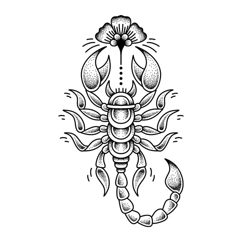 Tatuagem temporária Animais Selvagens — Escorpião ornamental. Inclui escorpião