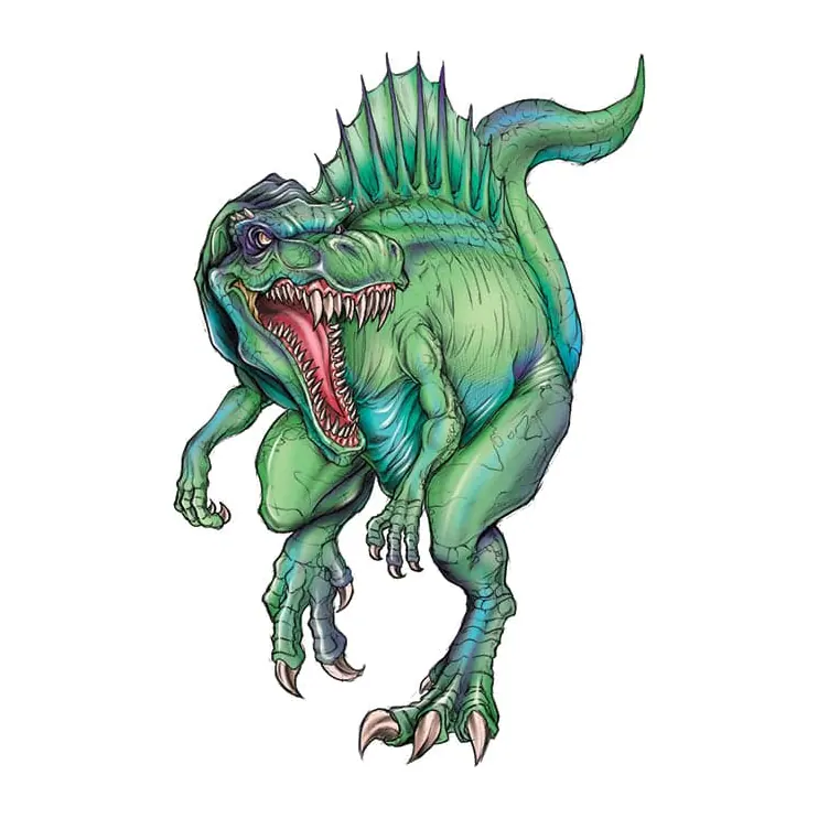 Tatuagem temporária Animais Selvagens — Espinossauro. Inclui dinossauro
