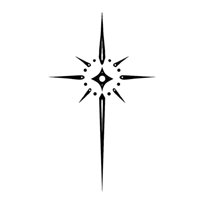 Tatuagem temporária Estrelas e Constelações — Estrela cintilante de pontas longas. Inclui estrela