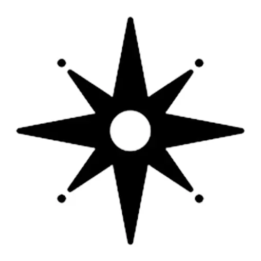Tatuagem temporária Estrelas e Constelações — Estrela de oito pontas — Modelo 1. Inclui estrela