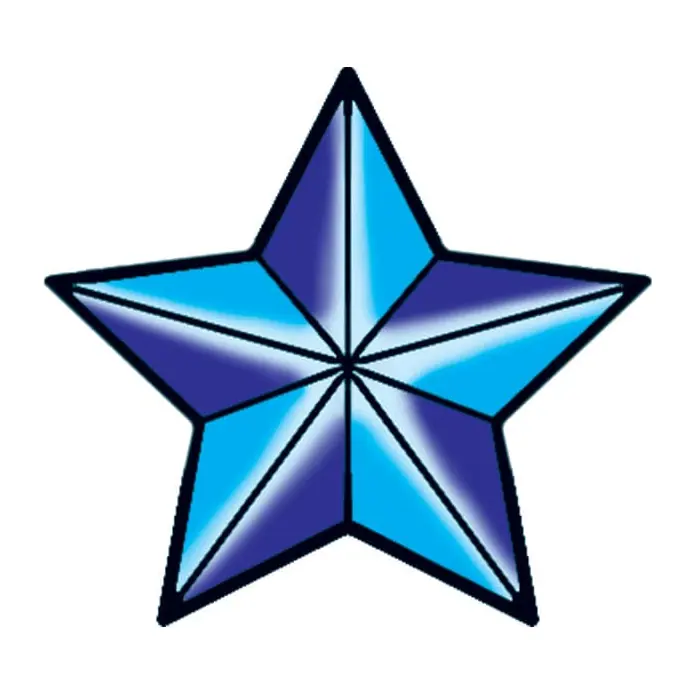 Tatuagem temporária Estrelas e Constelações — Estrela náutica azul. Inclui estrela
