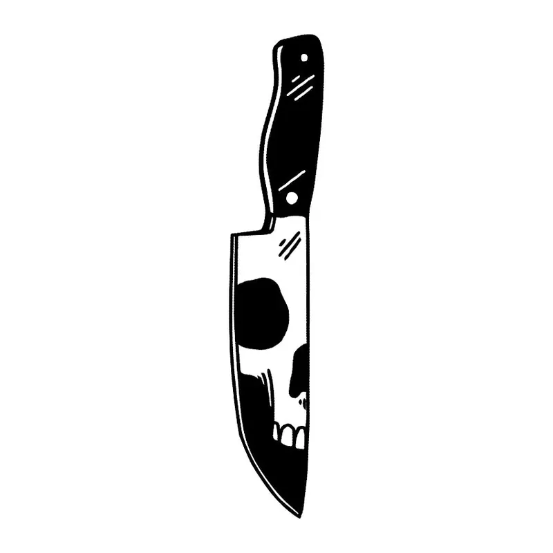 Tatuagem temporária Caveiras e Sombrio — Faca com caveira. Inclui faca, caveira