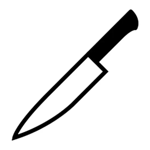 Tatuagem temporária Objetos — Faca de cozinha. Inclui faca