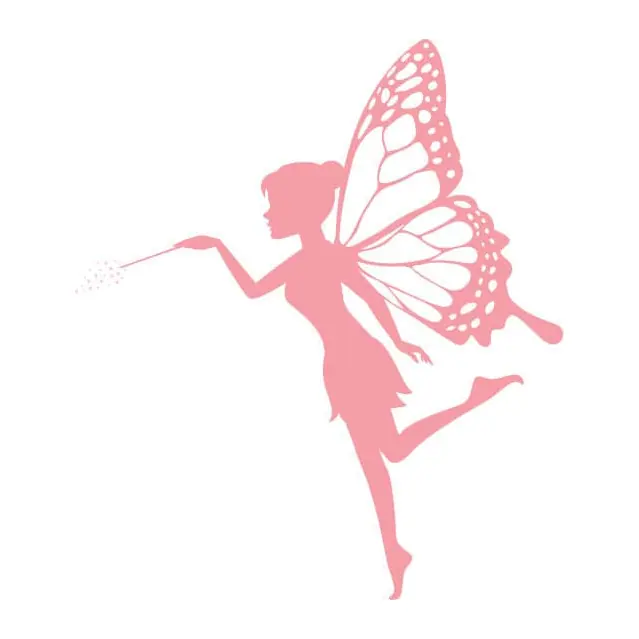 Tatuagem temporária Dragões e Fantasia — Fada de borboleta rosa. Inclui fada