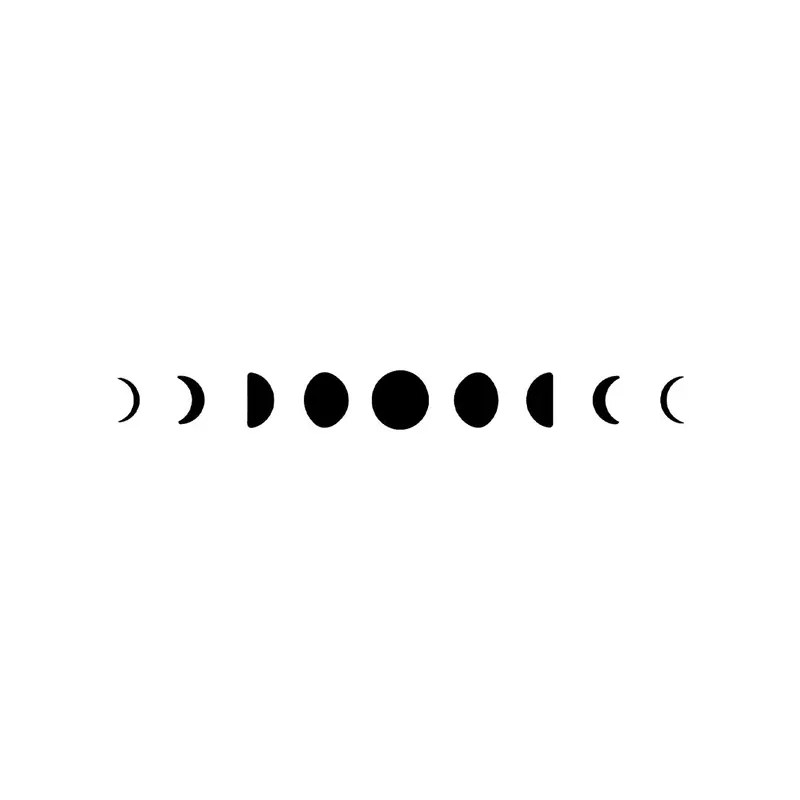 Tatuagem temporária Lua e Sol — Fases da lua. Inclui lua