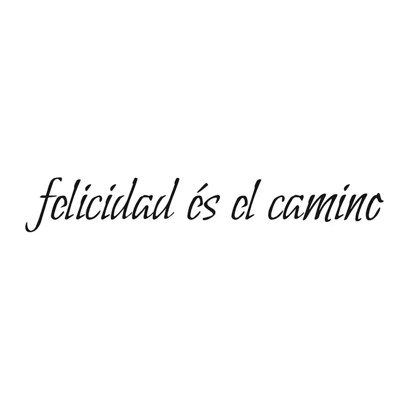 Tatuagem temporária Letras e Frases — Felicidad es el camino (espanhol). Inclui frase em espanhol
