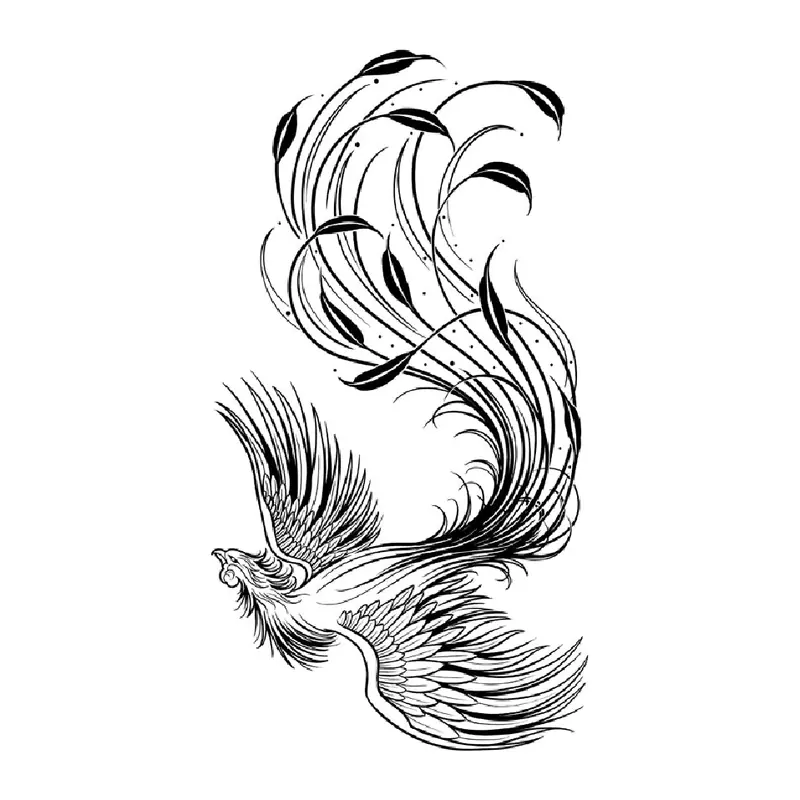 Tatuagem temporária Dragões e Fantasia — Fênix. Inclui fênix