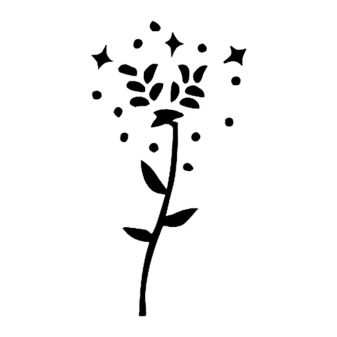 Tatuagem temporária Flores — Flor com brilhos. Inclui flor, brilhos
