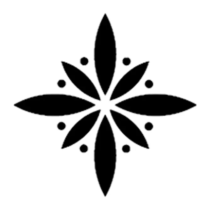 Tatuagem temporária Geométrico — Flor geométrica de quatro pétalas. Inclui flor