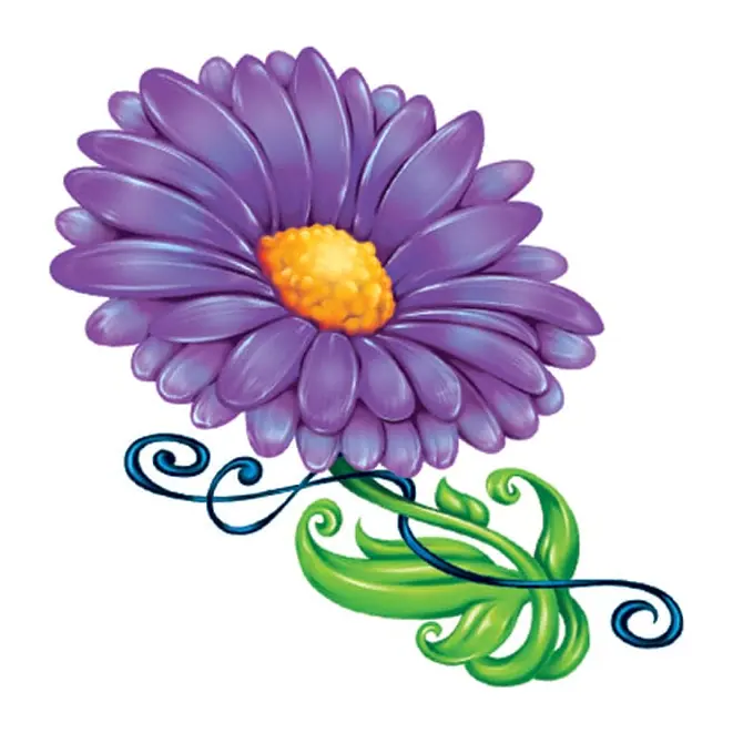 Tatuagem temporária Flores — Flor roxa. Inclui flor
