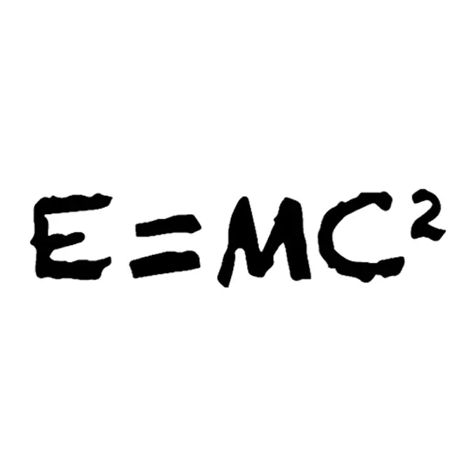 Tatuagem temporária Letras e Frases — Fórmula E=mc². Inclui fórmula