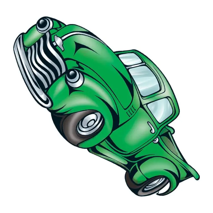 Tatuagem temporária Objetos — Fusca verde. Inclui fusca