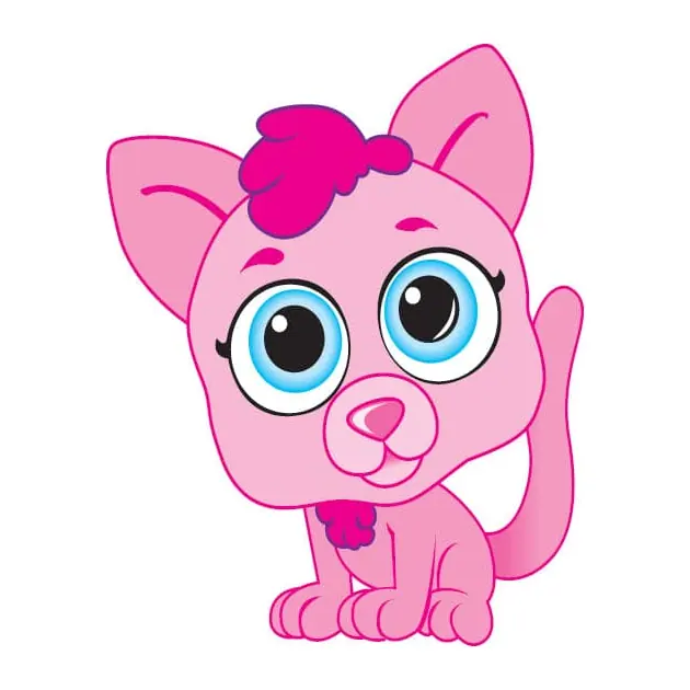 Tatuagem temporária Gatos — Gatinha rosa fofa. Inclui gato