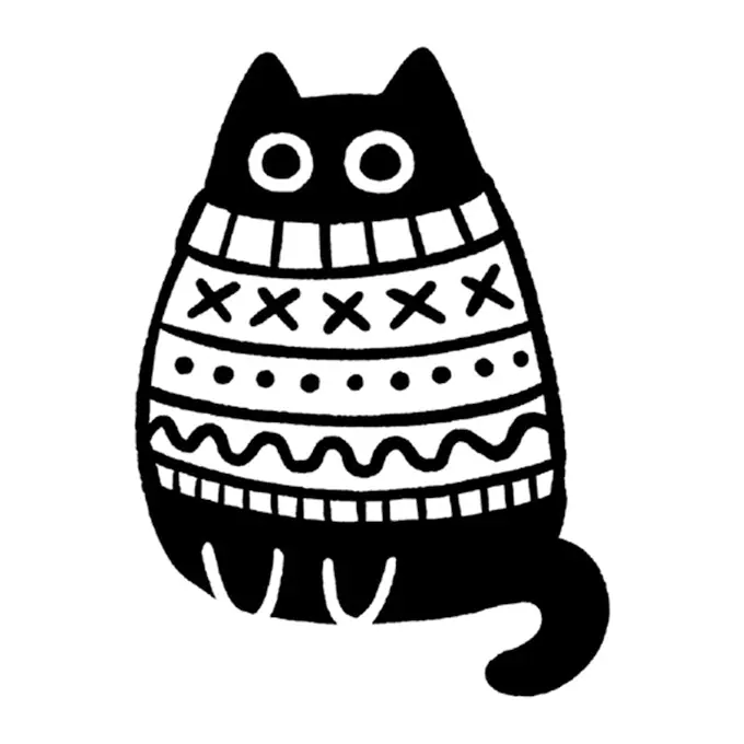 Tatuagem temporária Gatos — Gato com suéter. Inclui gato