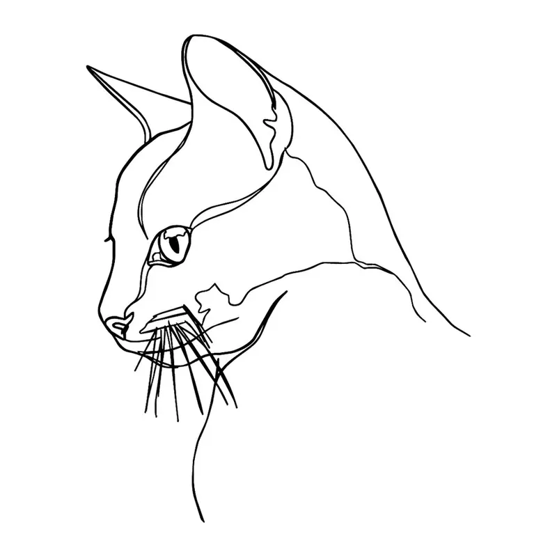 Tatuagem temporária Gatos — Gato em traço fino. Inclui gato