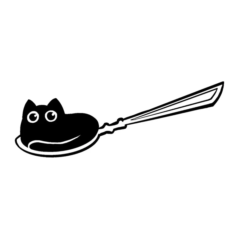 Tatuagem temporária Gatos — Gato na colher. Inclui gato, colher