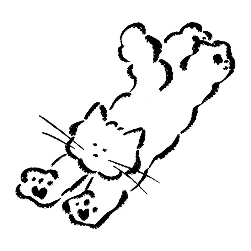 Tatuagem temporária Gatos — Gato preguiçoso. Inclui gato