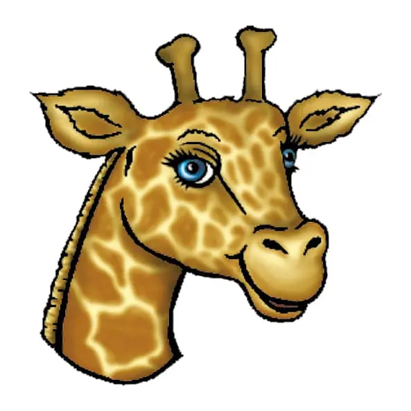 Tatuagem temporária Animais Selvagens — Girafa — cabeça — Modelo 2. Inclui girafa