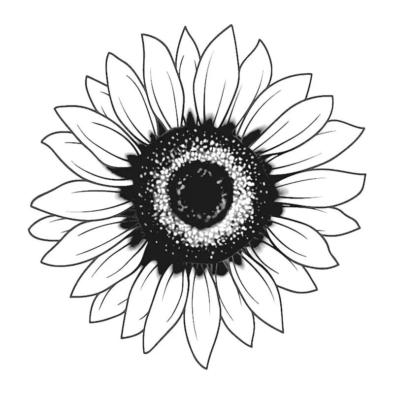 Tatuagem temporária Flores — Girassol detalhado. Inclui girassol