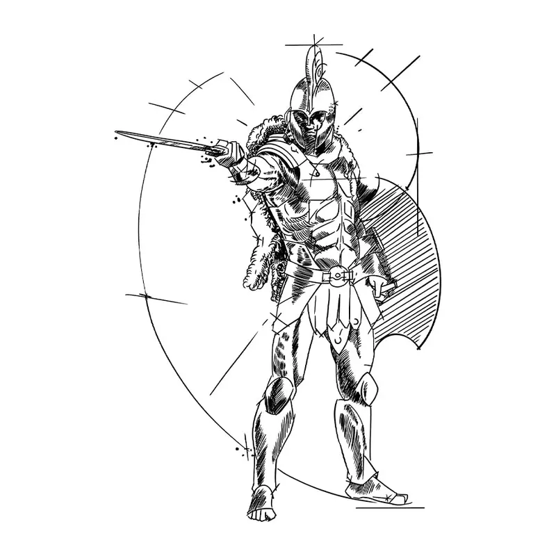 Tatuagem temporária Rostos e Figuras — Guerreiro espartano. Inclui guerreiro