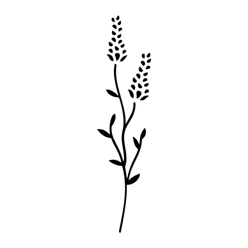 Tatuagem temporária Flores — Haste de lavanda fina. Inclui lavanda