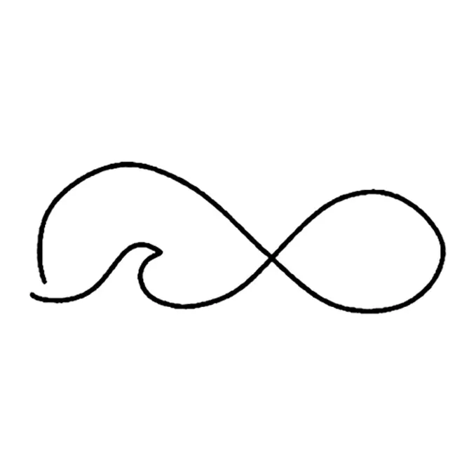 Tatuagem temporária Símbolos — Infinito com onda. Inclui infinito, onda