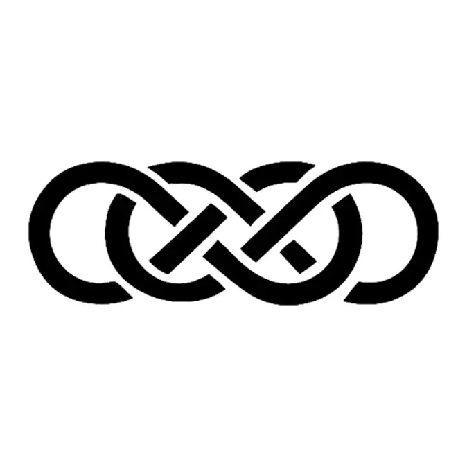 Tatuagem temporária Símbolos — Infinito entrelaçado. Inclui infinito