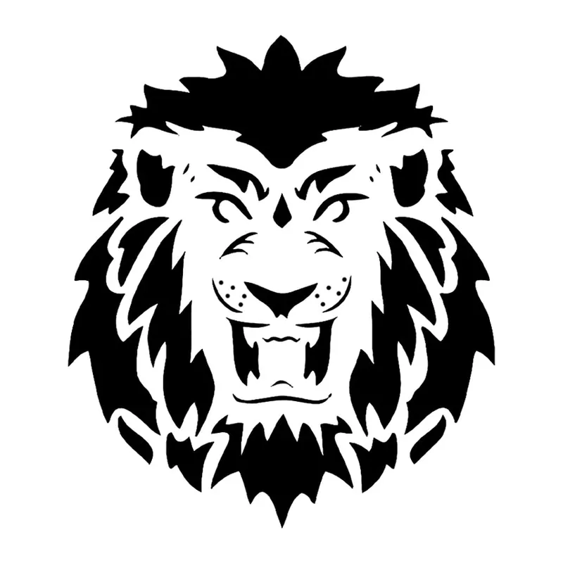 Tatuagem temporária Animais Selvagens — Leão — rosto preto. Inclui leão
