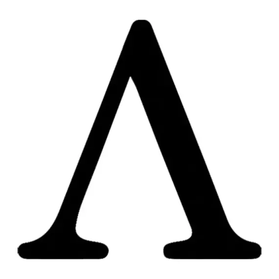 Tatuagem temporária Letras e Frases — Letra lambda. Inclui letra