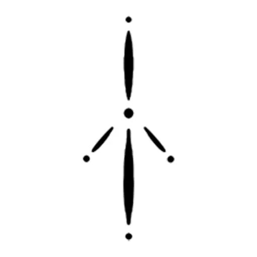 Tatuagem temporária Minimalista — Linha vertical com pontos. Inclui pontos