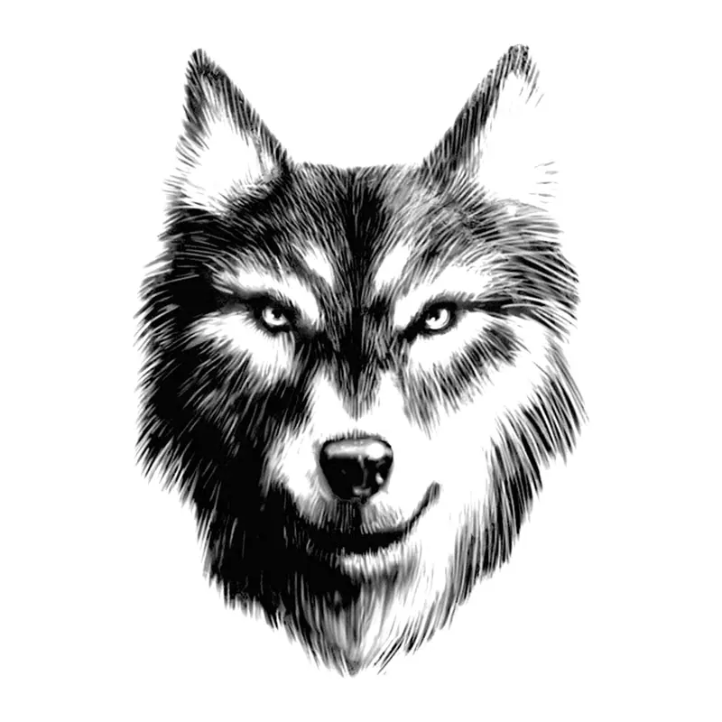 Tatuagem temporária Animais Selvagens — Lobo realista. Inclui lobo