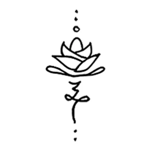 Tatuagem temporária Flores — Lótus delicado vertical. Inclui lótus