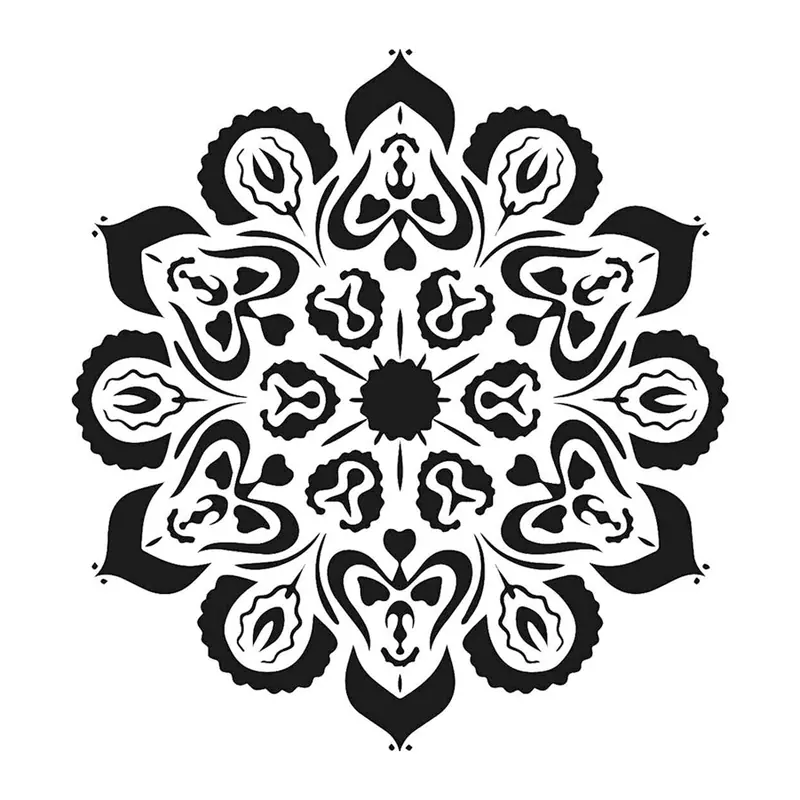 Tatuagem temporária Mandalas e Ornamentos — Mandala com corações. Inclui mandala, corações