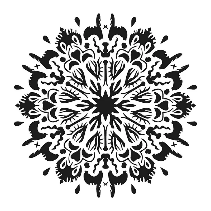 Tatuagem temporária Mandalas e Ornamentos — Mandala floral preta. Inclui mandala