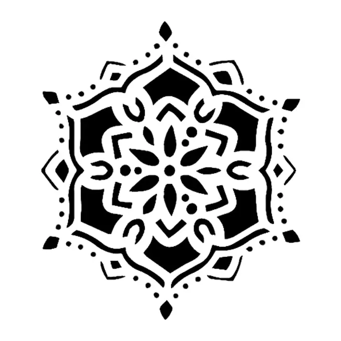 Tatuagem temporária Mandalas e Ornamentos — Mandala pequena. Inclui mandala