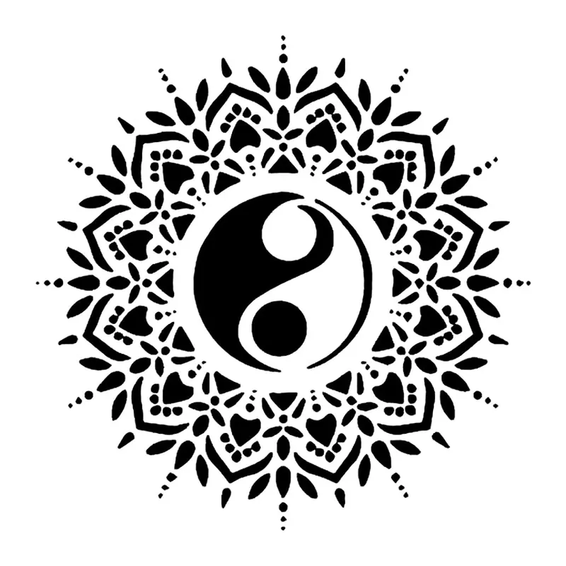 Tatuagem temporária Mandalas e Ornamentos — Mandala yin yang. Inclui mandala, yin yang