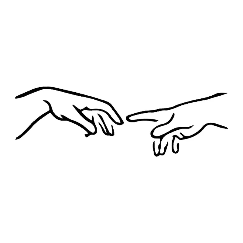 Tatuagem temporária Mãos e Gestos — Mãos se tocando (Criação de Adão). Inclui mãos