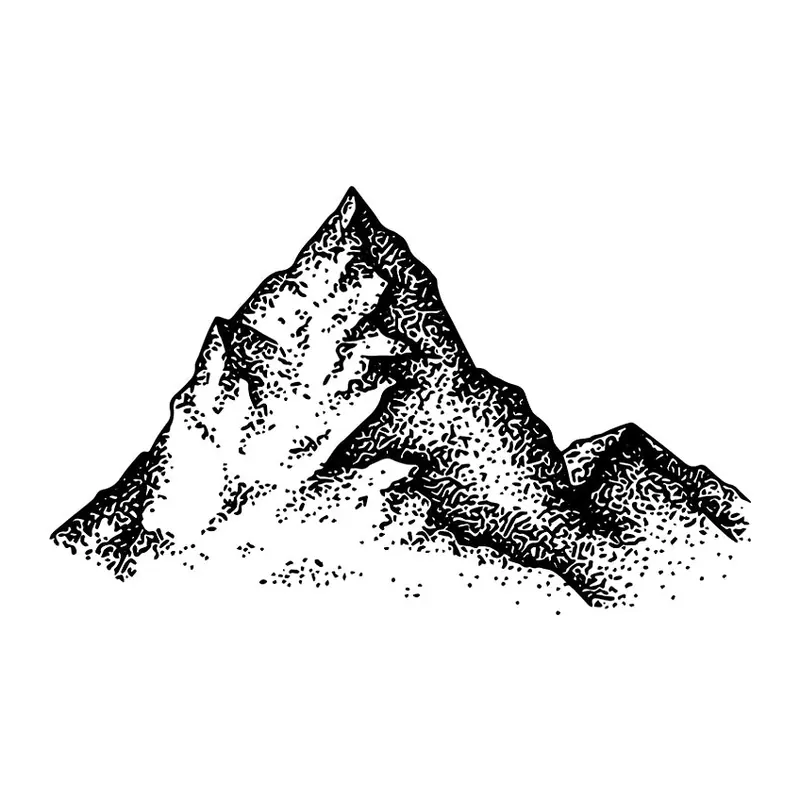 Tatuagem temporária Montanhas e Paisagens — Montanha pontilhada. Inclui montanha