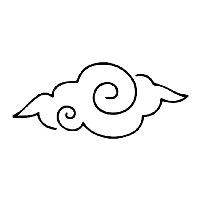Tatuagem temporária Oriental — Nuvem oriental. Inclui nuvem