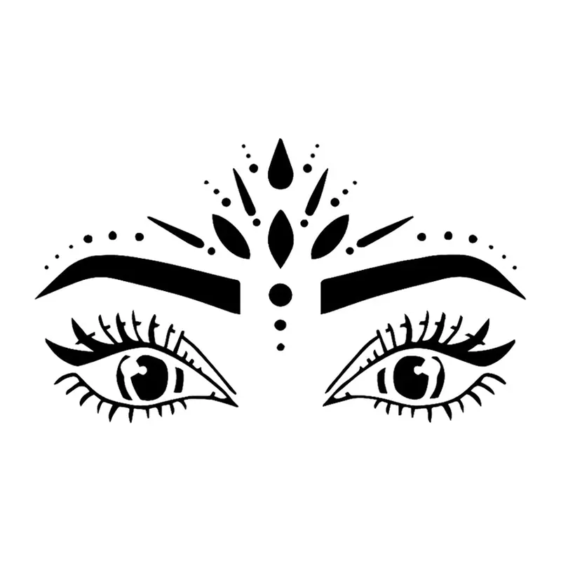 Tatuagem temporária Rostos e Figuras — Olhos com ornamento facial. Inclui olhos, ornamento