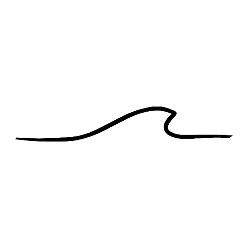 Tatuagem temporária Mar e Animais Marinhos — Onda minimalista em linha. Inclui onda